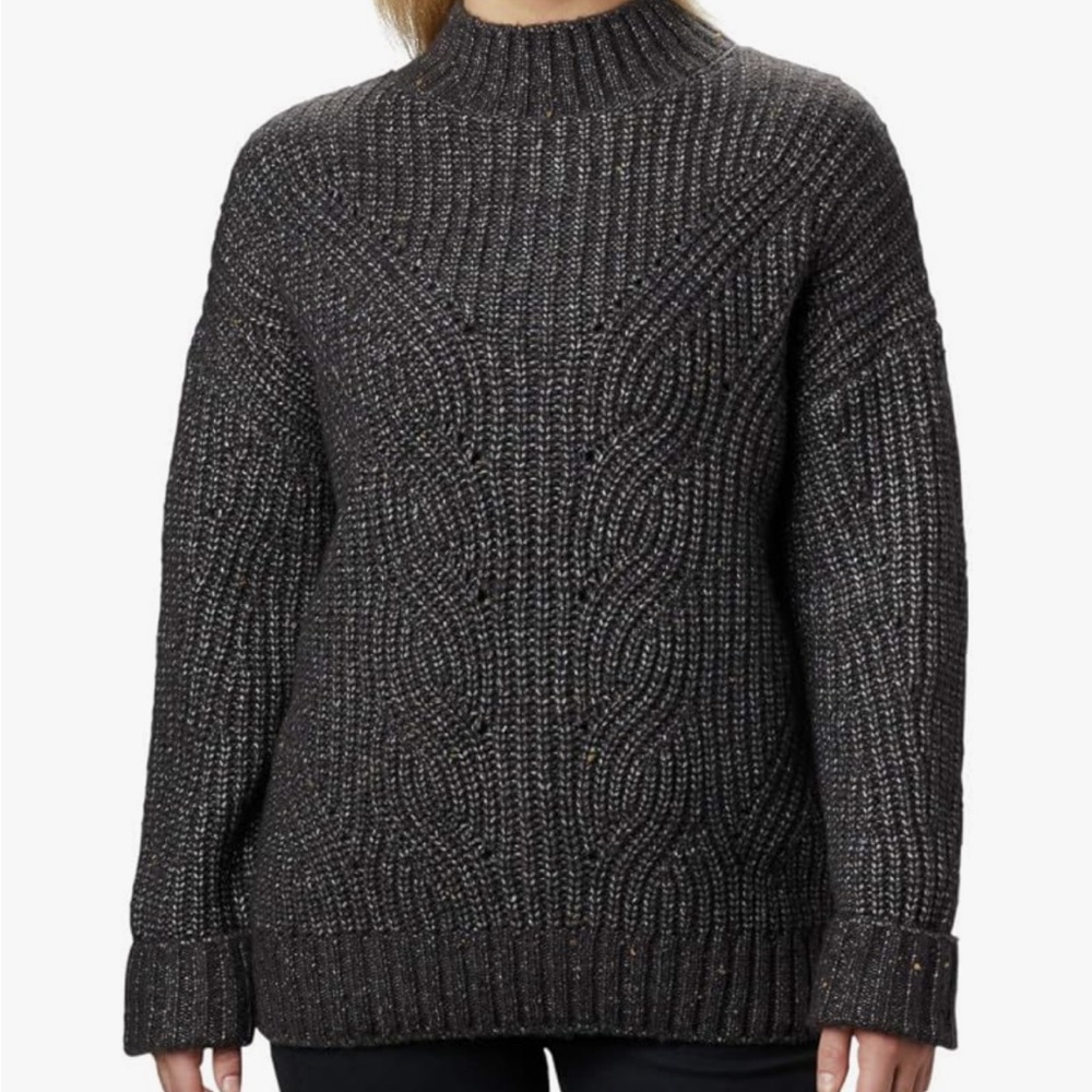 Columbia Pine Street Chunky Mock Turtleneck Sweater Shark Heather Size Large